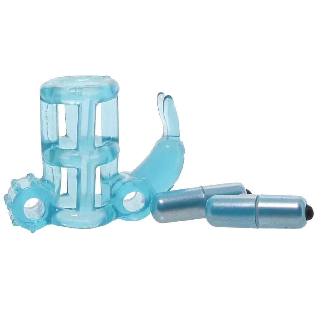 Double Trouble Vibrating Support System in Blue – Edmonton adult store – close-up view