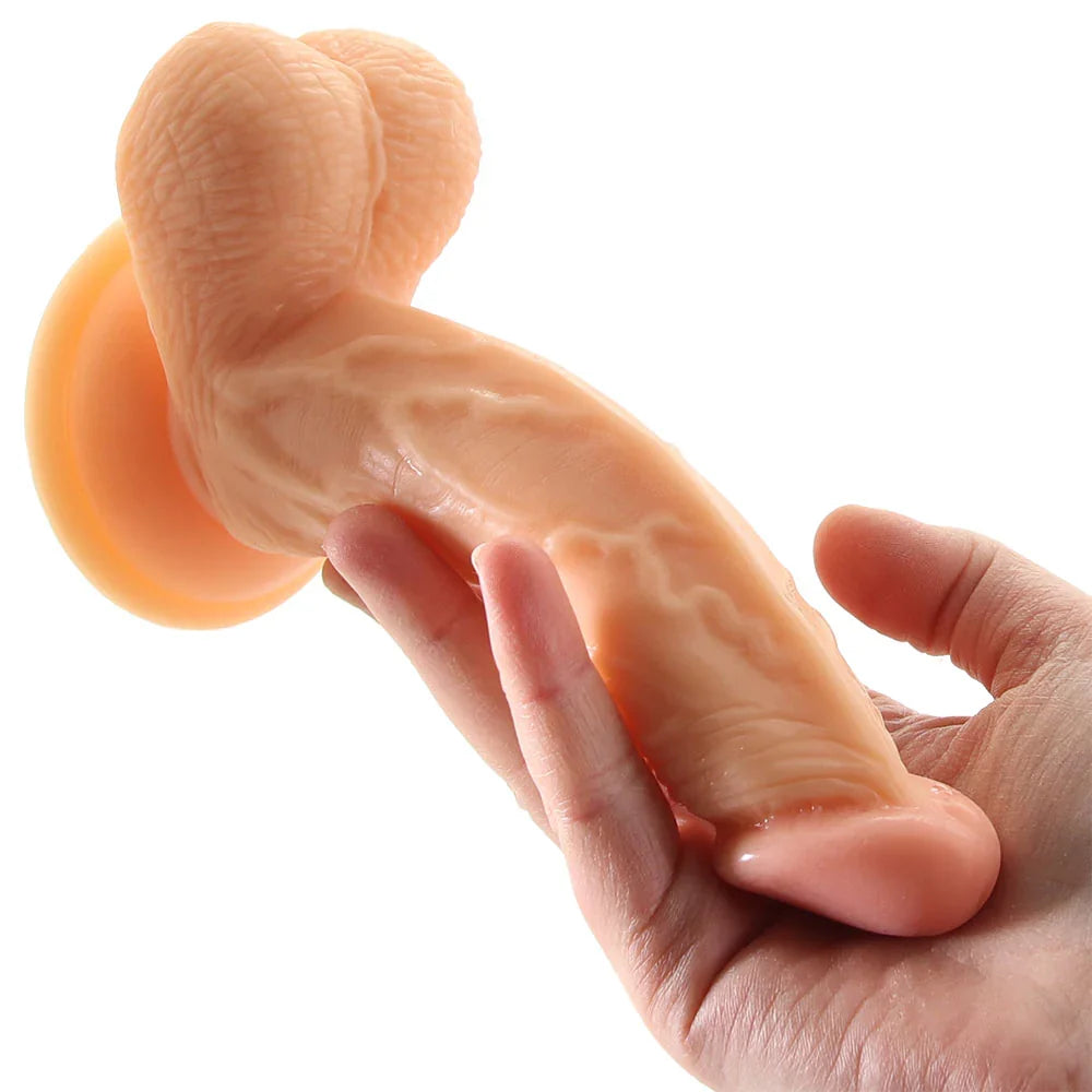 Real Skin Whoppers 6.5 Inch Dildo in Flesh – Heaven Boutique Edmonton – side view