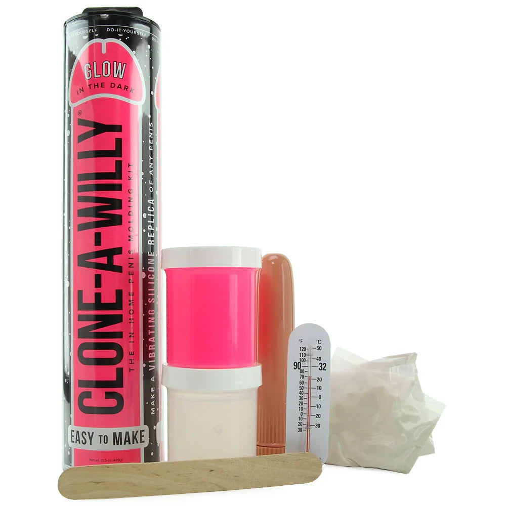 Clone-A-Willy Glow in the Dark in Hot Pink – Heaven Boutique Edmonton – side view