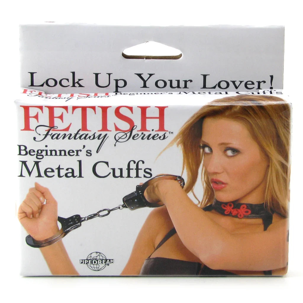 Fetish Fantasy Beginner's Metal Cuffs – Edmonton adult store – close-up view