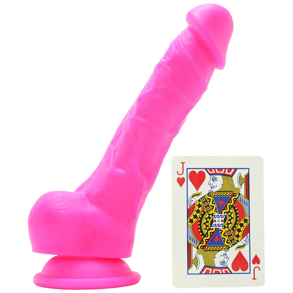 Colours 7 Inch Firm Silicone Dildo in Pink – Heaven Boutique Edmonton – side view
