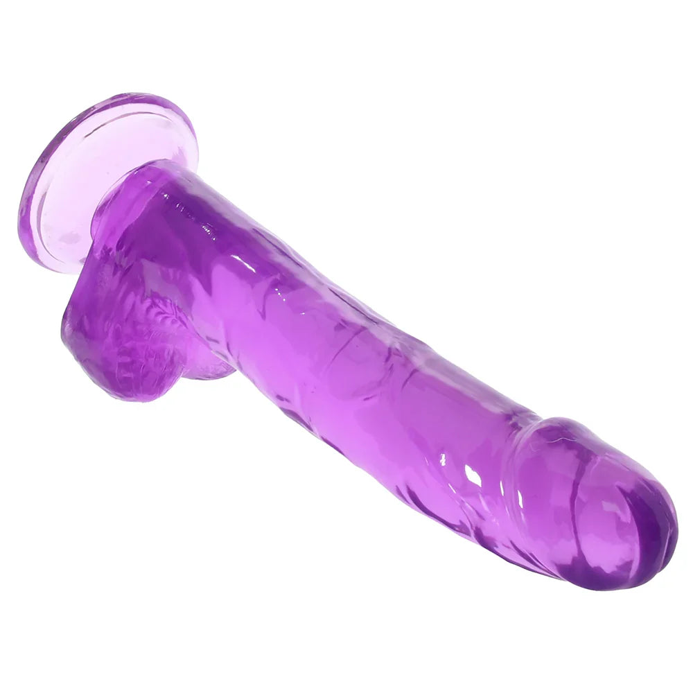 Size Queen 8 Inch Jelly Dildo in Purple – Edmonton adult boutique – features