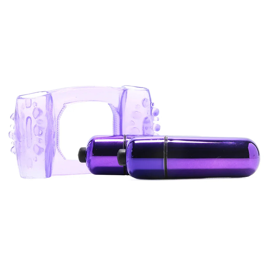 Duo-Vibrating Super Ring in Purple – Edmonton adult store – close-up view