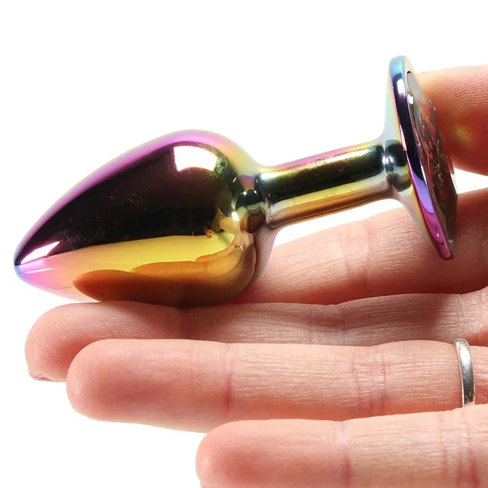 Small Aluminum Plug with Rainbow Gem in Multicolor Edmonton – product detail