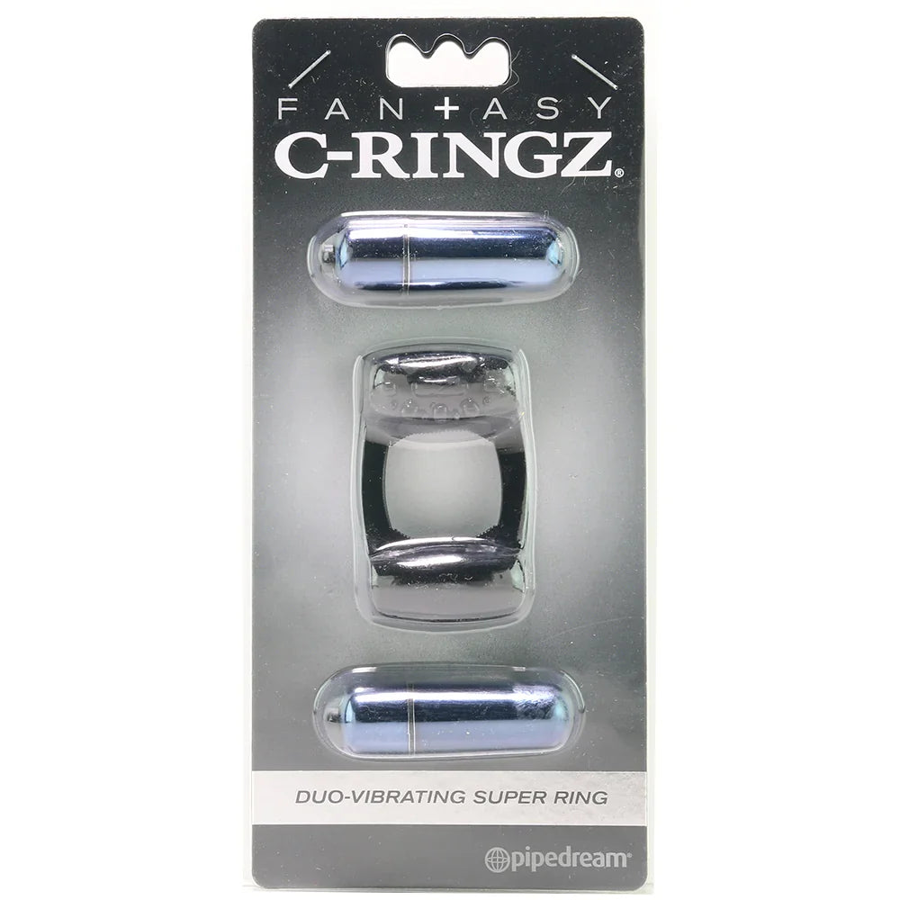 Duo-Vibrating Super Ring in Black – Edmonton adult store – close-up view