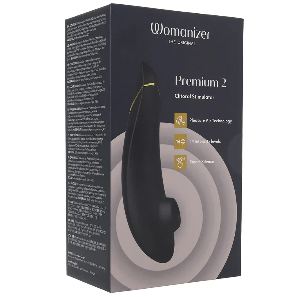 Womanizer Premium 2 Pleasure Air Stimulator in Black — buy in Edmonton | Heaven Boutique