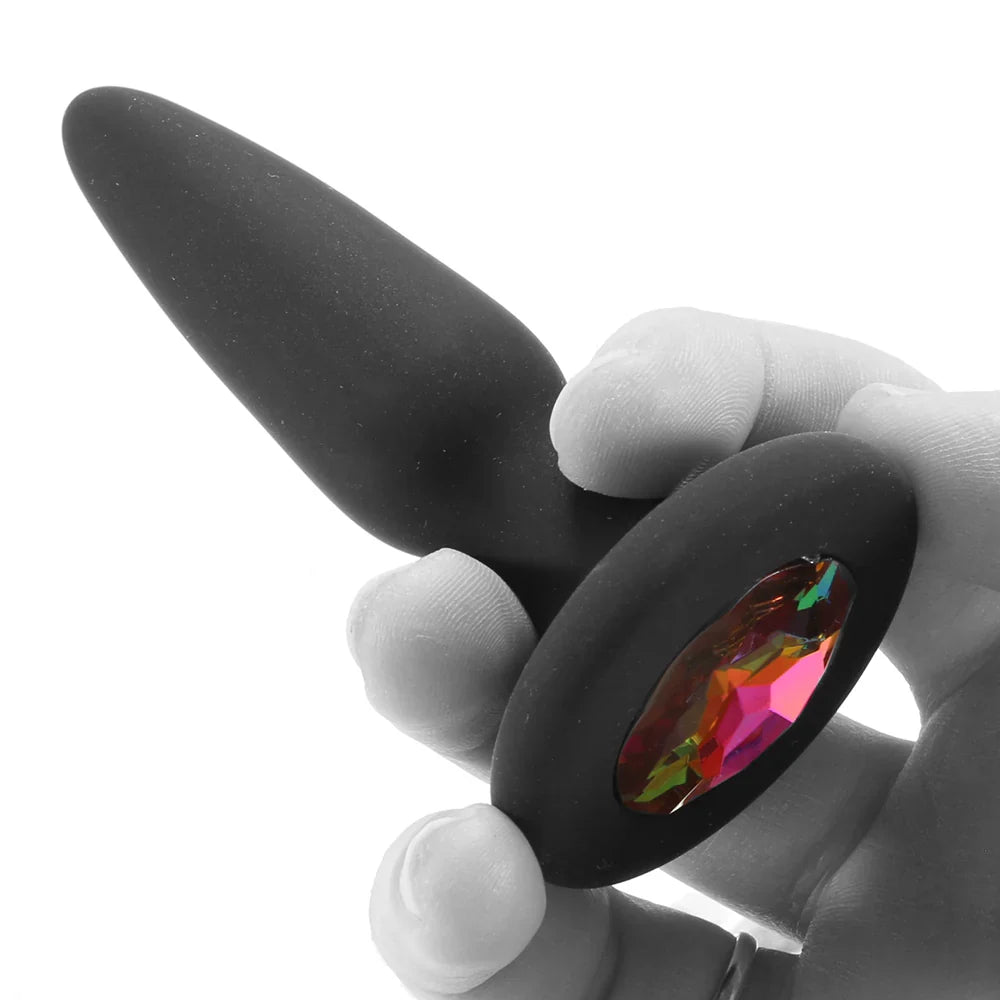 Glams Mini Rainbow Gem Silicone Butt Plug – Heaven Boutique Edmonton – side view