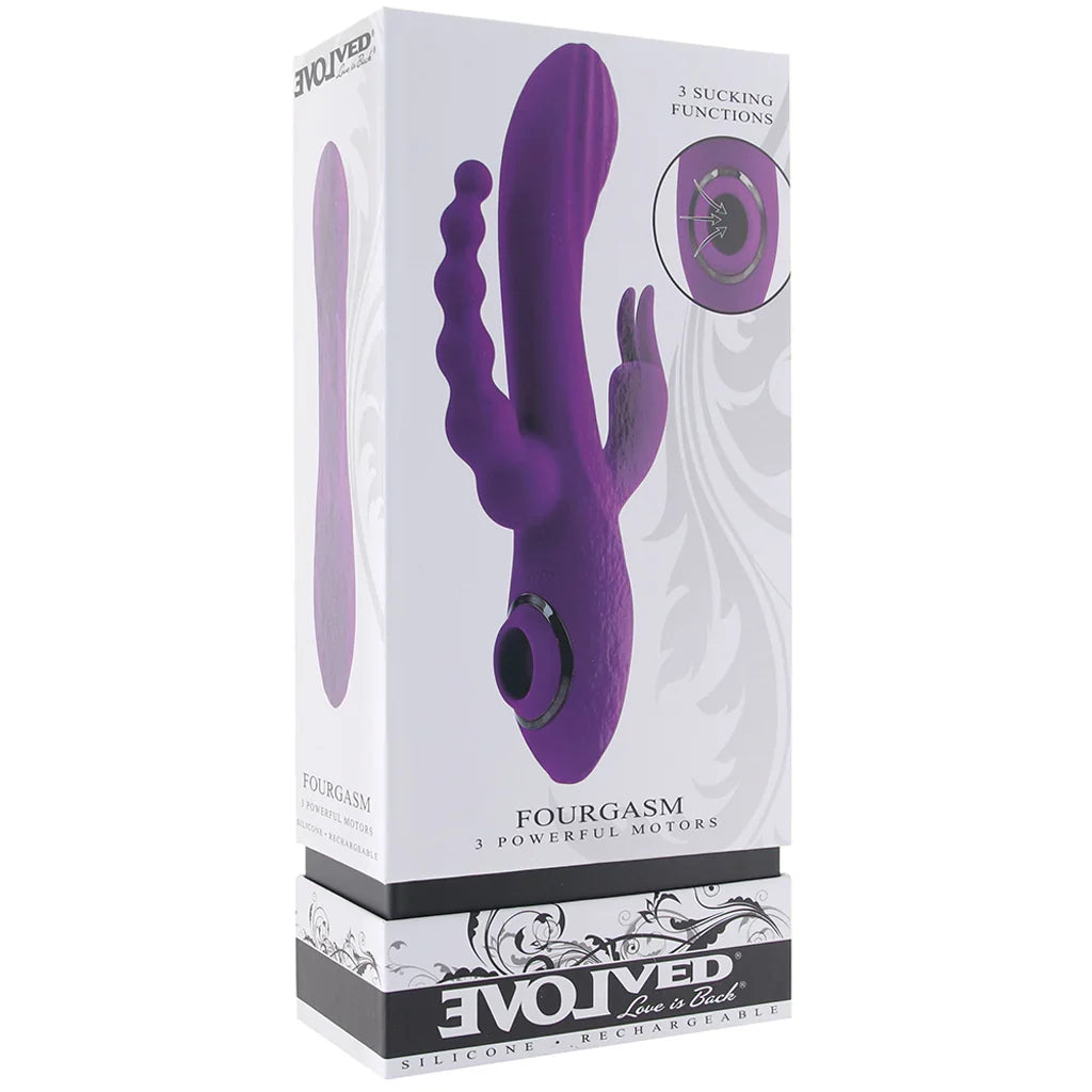Fourgasm Triple Stimulator Sucking Rabbit Vibe in Purple — buy in Edmonton | Heaven Boutique