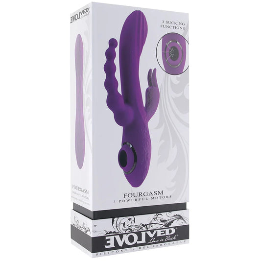 Fourgasm Triple Stimulator Sucking Rabbit Vibe in Purple — buy in Edmonton | Heaven Boutique