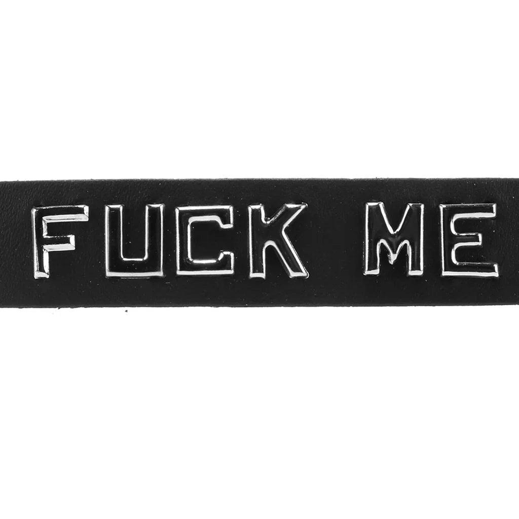 F**k Me Leather Word Band Collar Edmonton – product detail