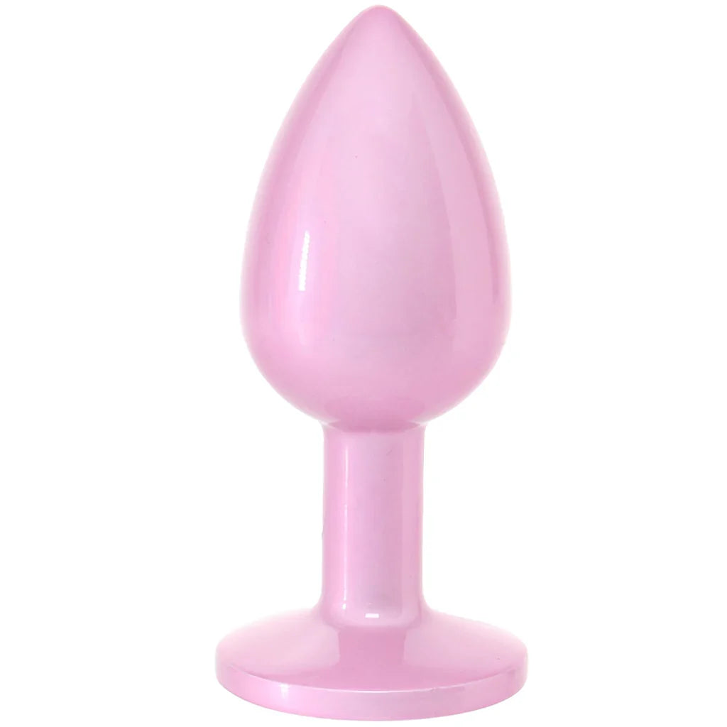Rear Assets Pink Metal Butt Plug in Small - Small – Heaven Boutique Edmonton – side view