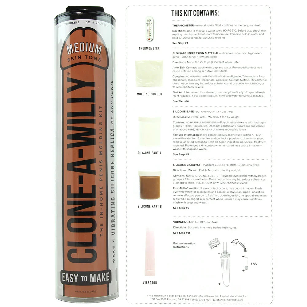 Clone-A-Willy Vibrating Kit in Medium – Edmonton adult store – close-up view