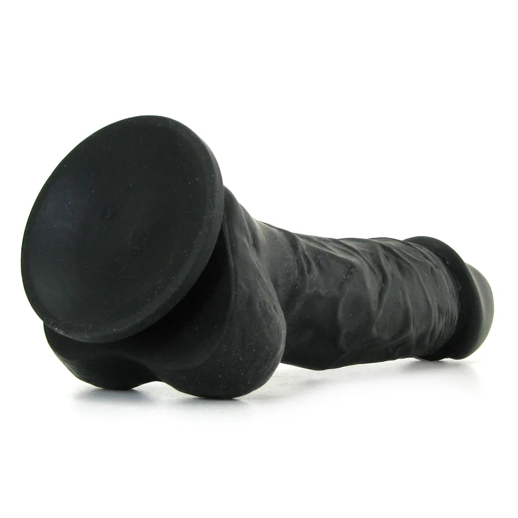 Small Silicone Colours Dildo in Black – Edmonton adult store – close-up view