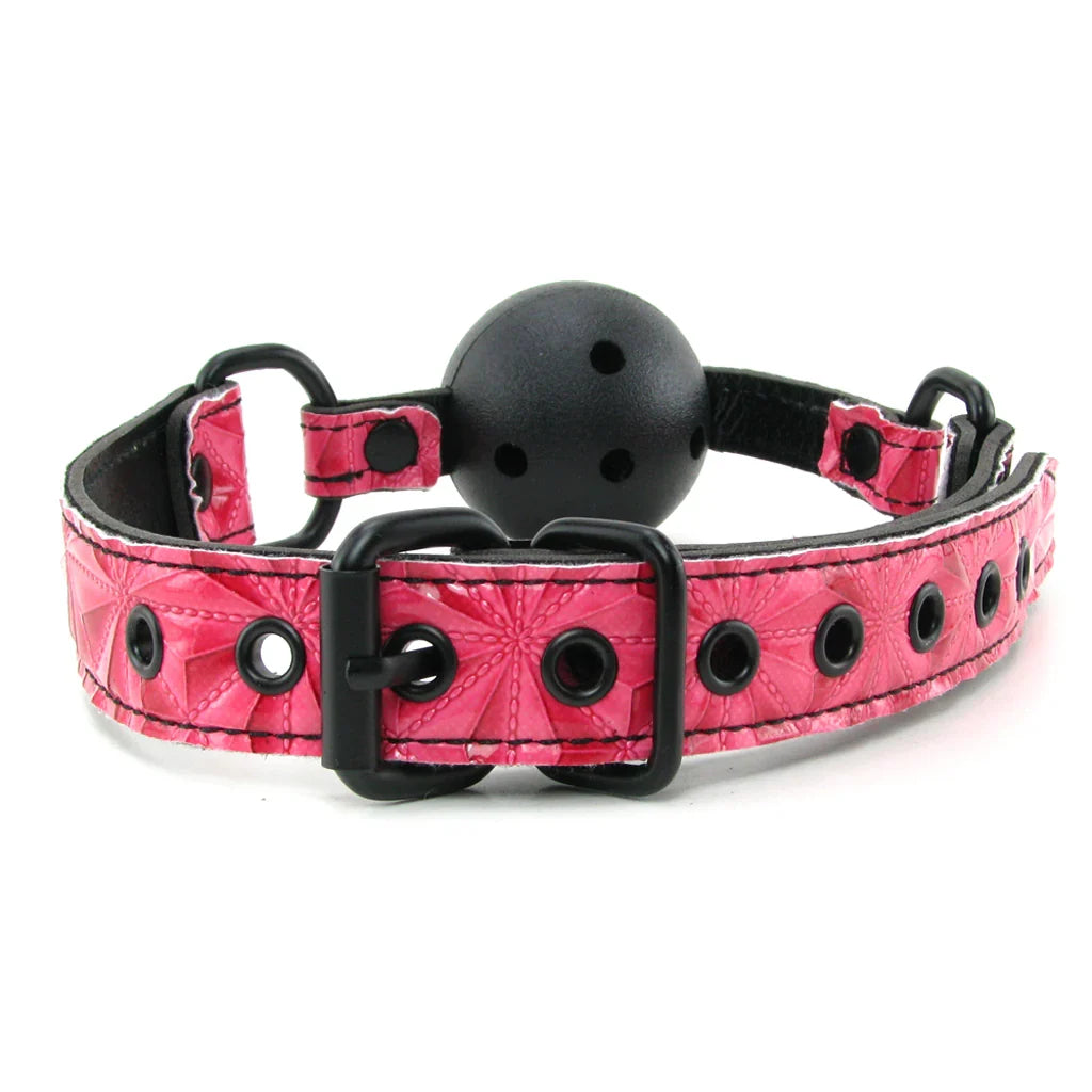 Sinful Ball Gag in Pink – Edmonton adult store – close-up view