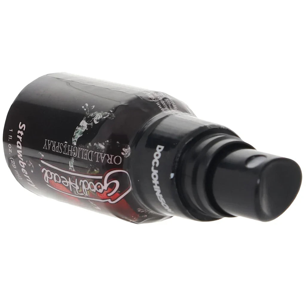 GoodHead Oral Delight Spray 1oz in Strawberry – Edmonton adult shop – in use view