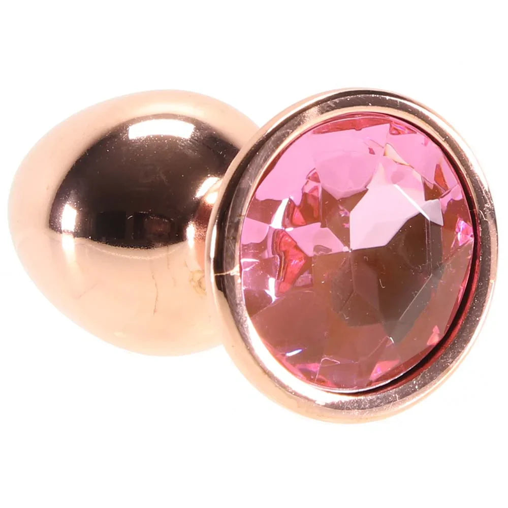 Small Aluminum Plug with Pink Gem in Rose Gold Edmonton – product detail
