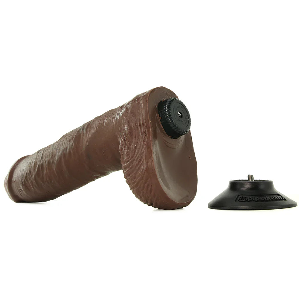 King Cock 10 Inch Vibrating Dildo with Balls in Brown Edmonton – product detail