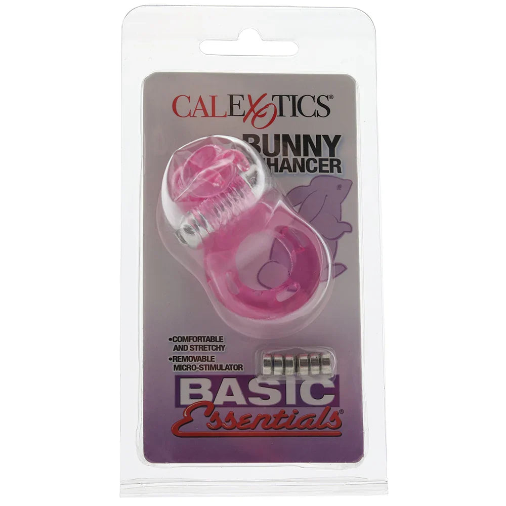 Basic Essentials Bunny Enhancer Vibrating Cock Ring – Edmonton adult store – close-up view
