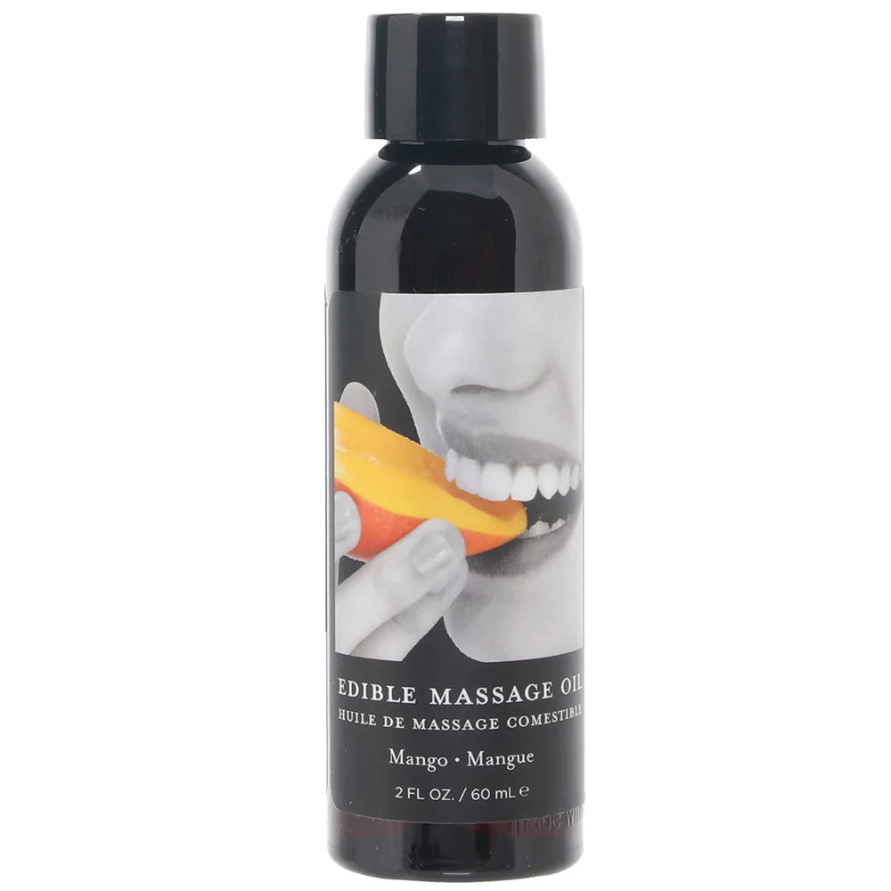 Edible Massage Oil 2oz/60ml in Mango – Heaven Boutique Edmonton – side view