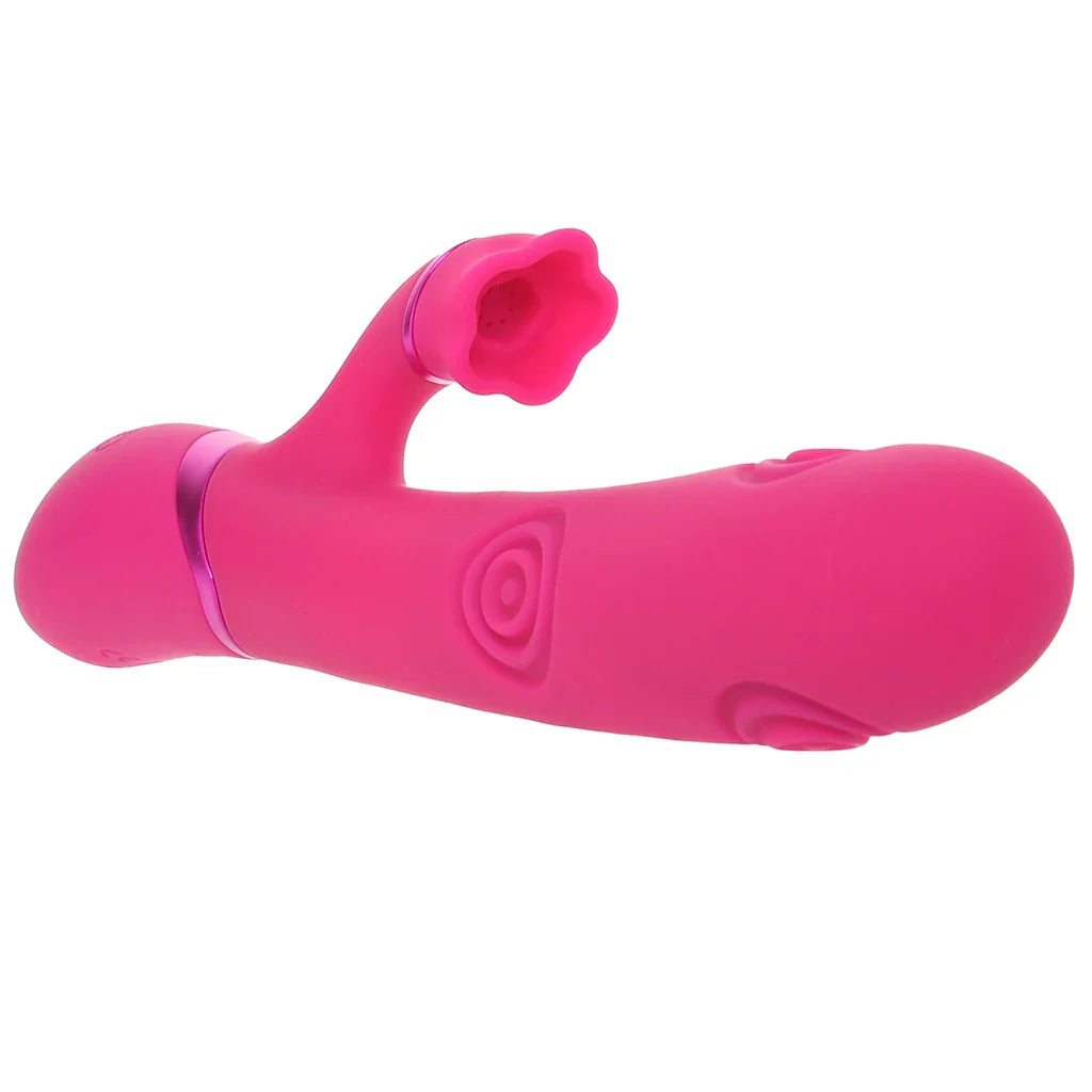 Dolce Vive Fiore Air Wave Tapping Rabbit Vibe – Edmonton adult shop – in use view