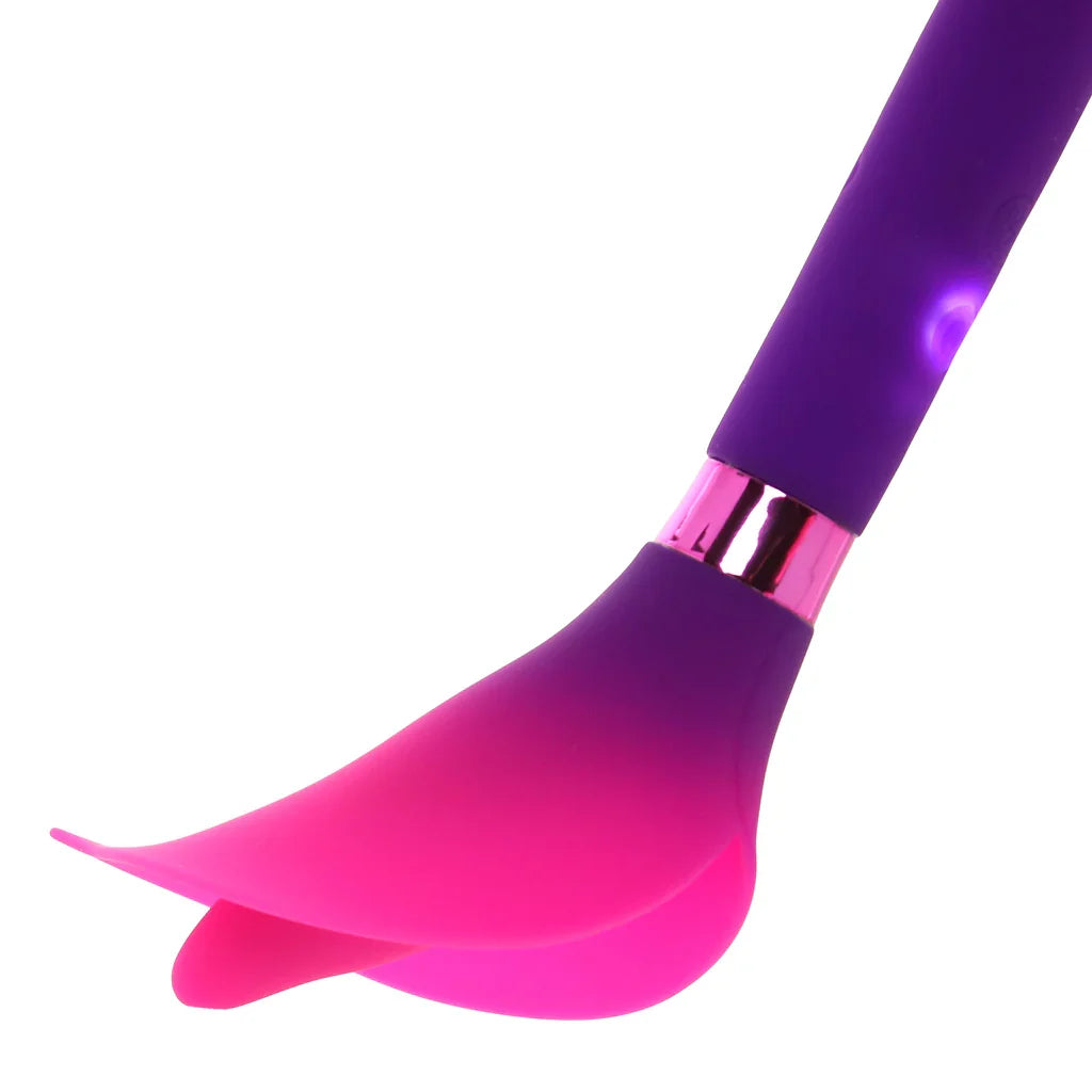 Vala Fiercely Powerful Silicone Flower Vibe in Purple – Edmonton adult store – close-up view
