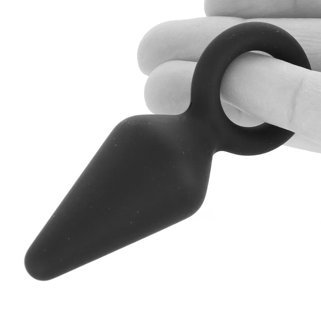 Anal Adventures Platinum Loop Plug in Small - Small – Edmonton adult store – close-up view