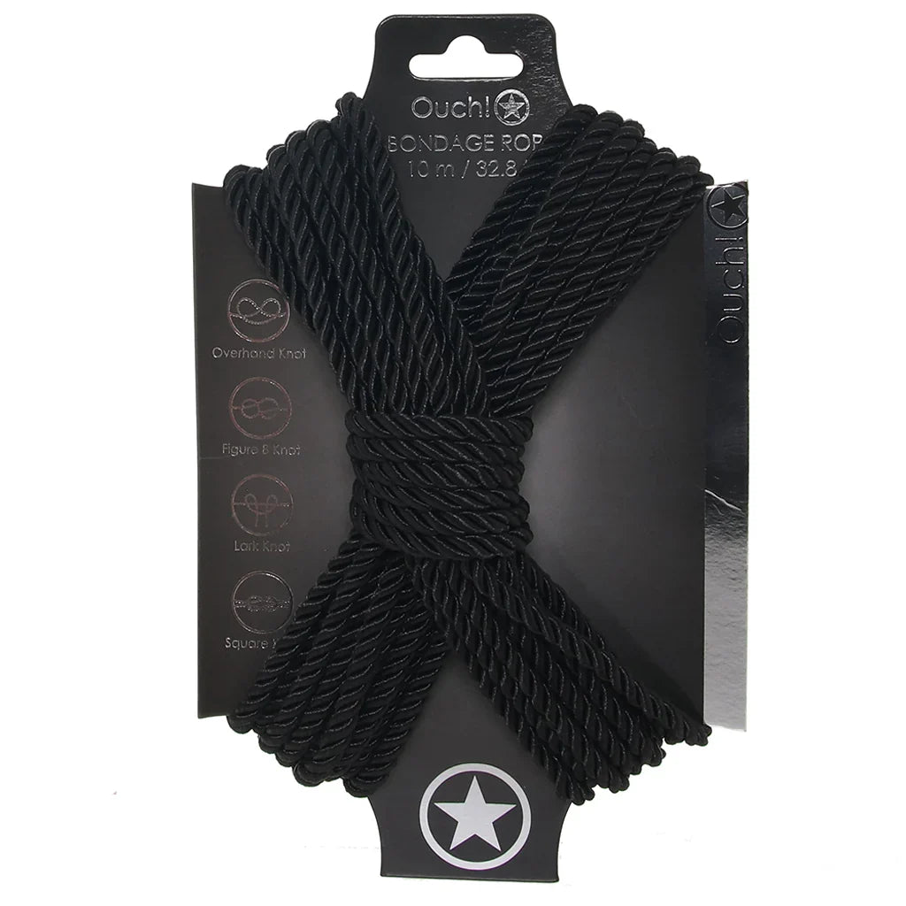 Ouch! 32.8'/10m Bondage Rope in Black — buy in Edmonton | Heaven Boutique