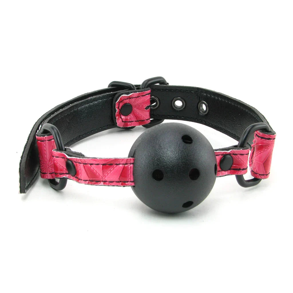 Sinful Ball Gag in Pink – Heaven Boutique Edmonton – side view