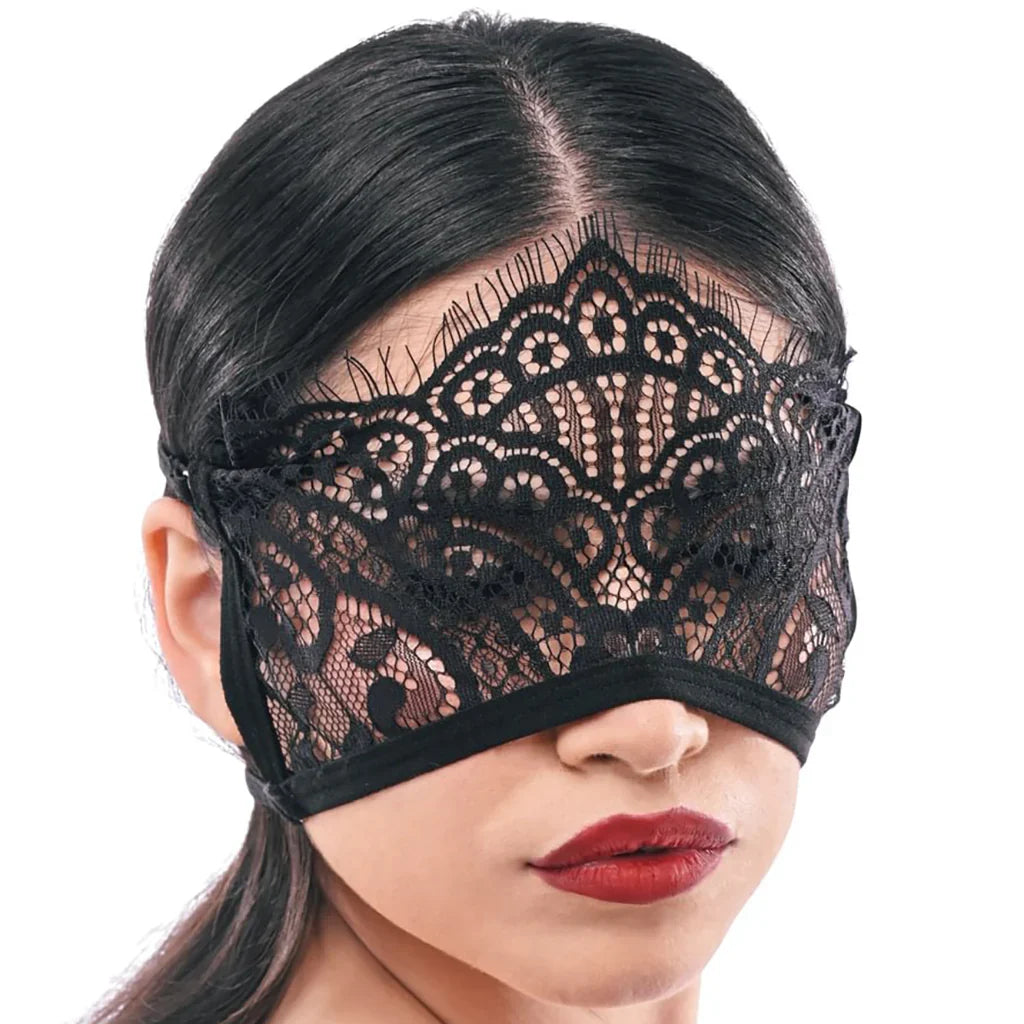 S&M Veiled Vision Lace Blindfold – Edmonton adult store – close-up view