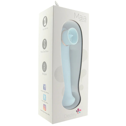 Destiny Sucking, Flickering and Vibrating Massager in Blue — buy in Edmonton | Heaven Boutique