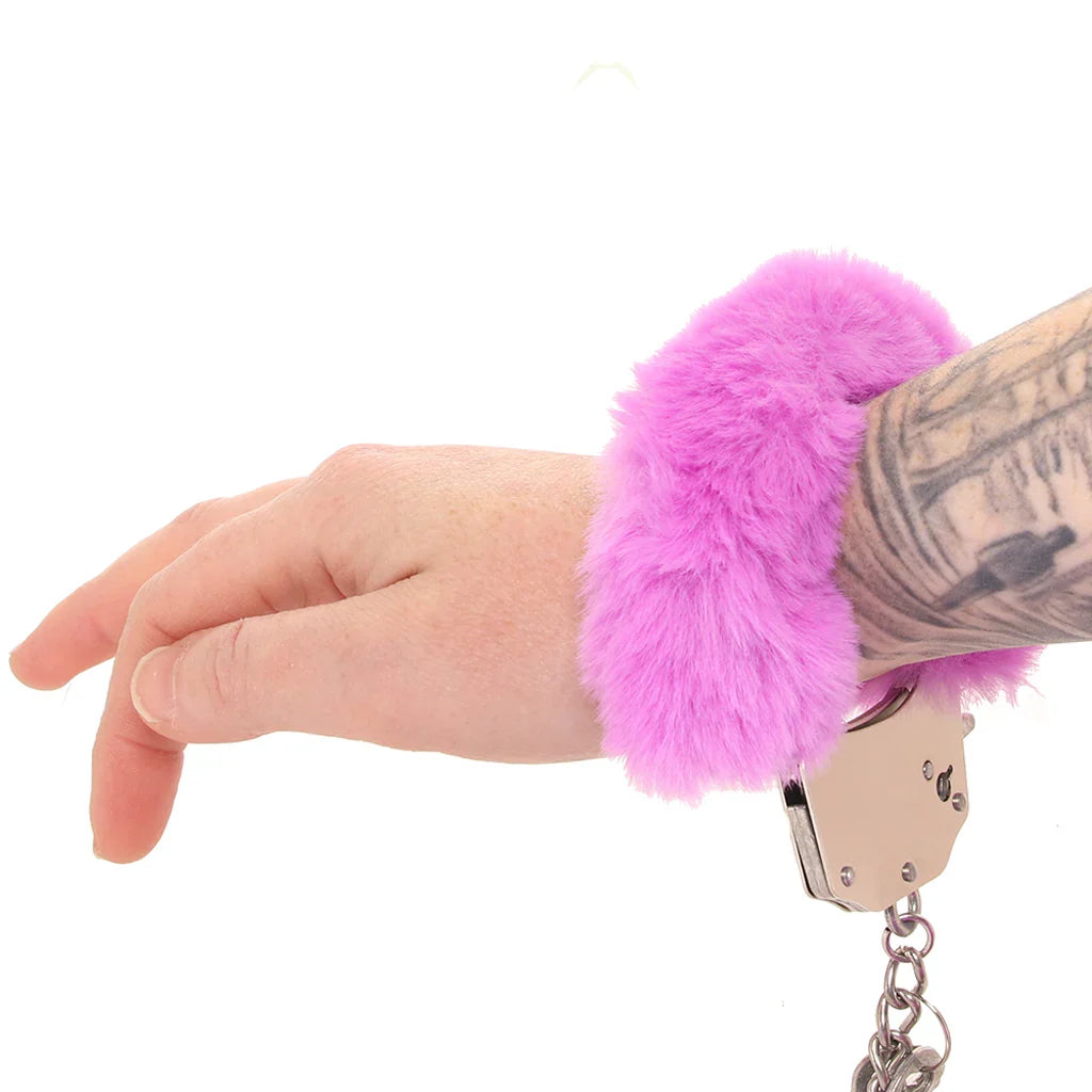 Ouch! Heavy Duty Fluffy Cuffs in Purple – Edmonton adult boutique – features