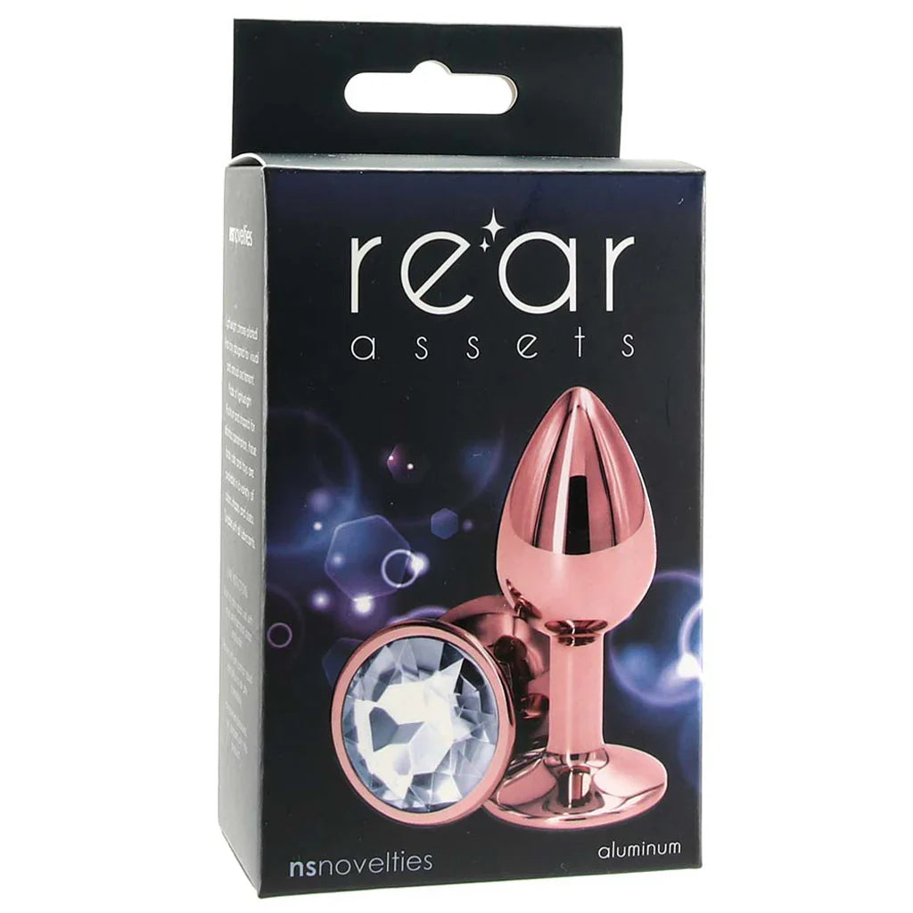 Small Aluminum Plug with Clear Gem in Rose Gold — buy in Edmonton | Heaven Boutique