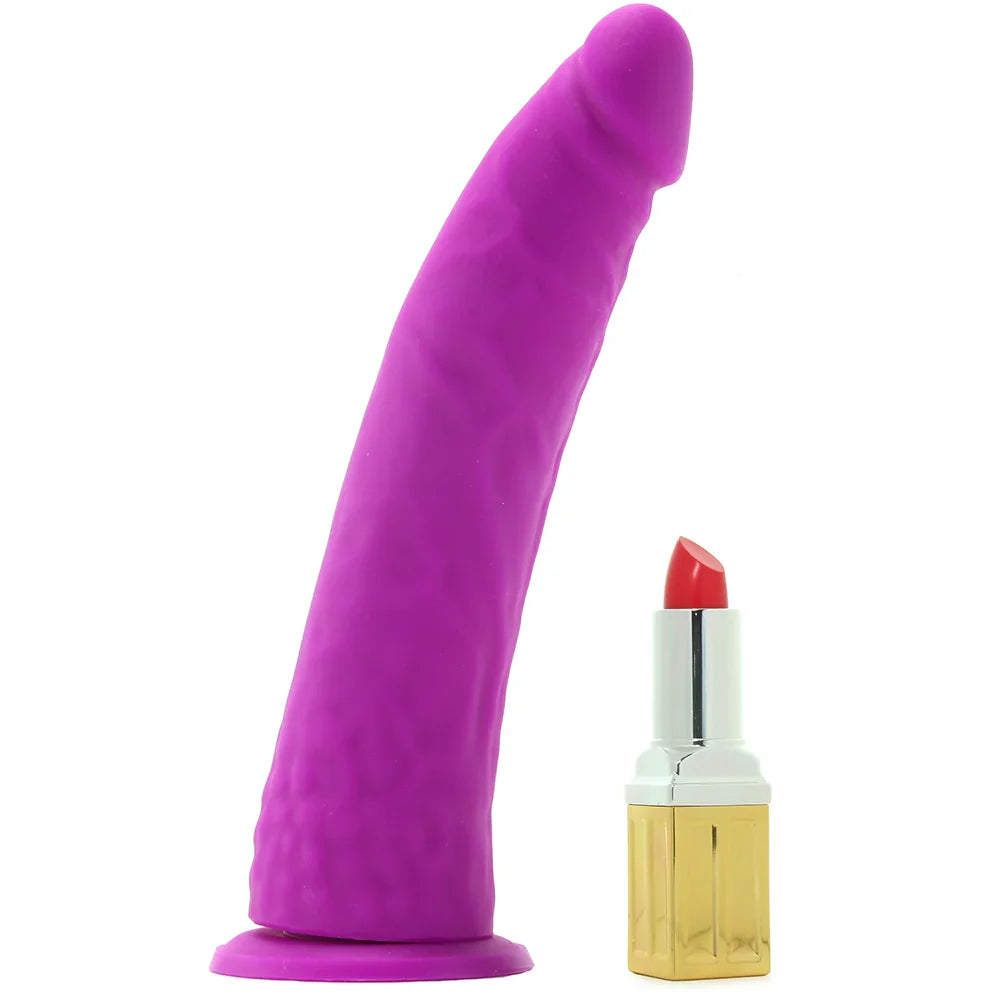 Colours Thin Pleasures 8 Inch Silicone Dildo in Purple – Heaven Boutique Edmonton – side view