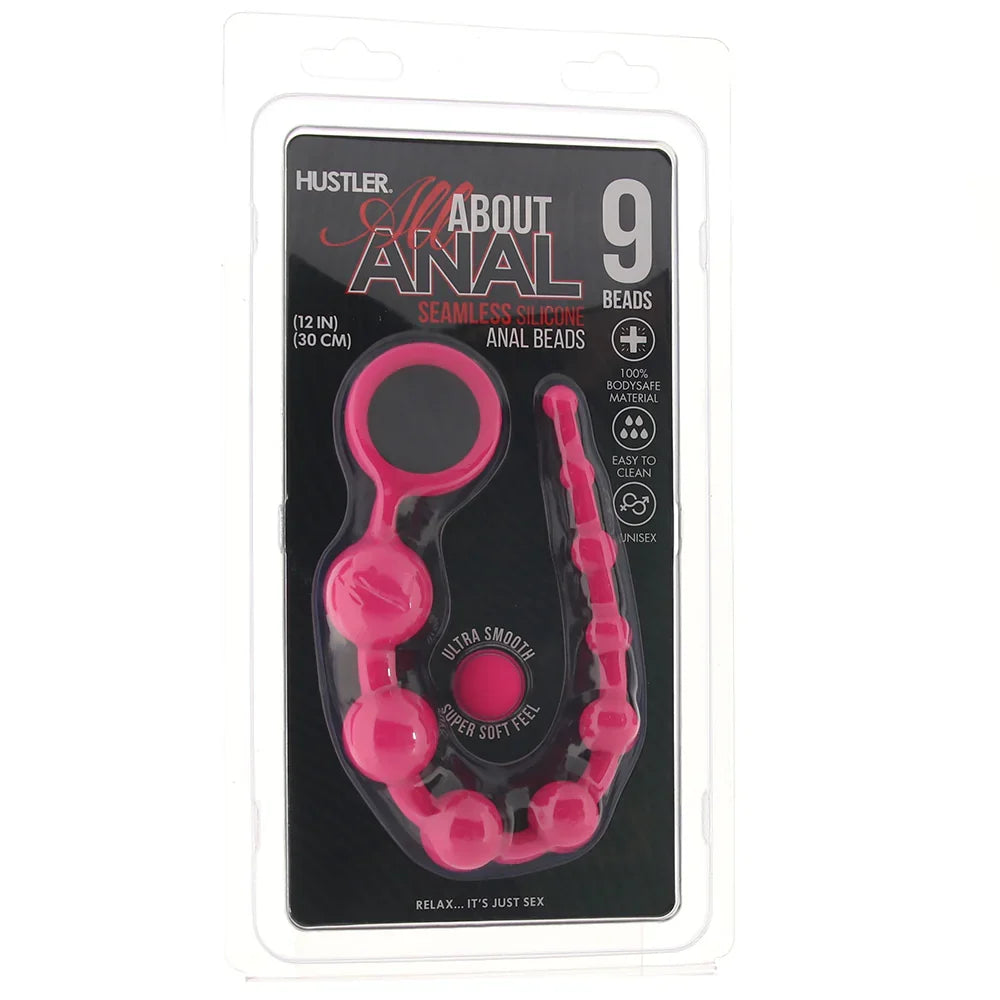 All About Anal Seamless Anal Beads in Pink – Edmonton adult store – close-up view