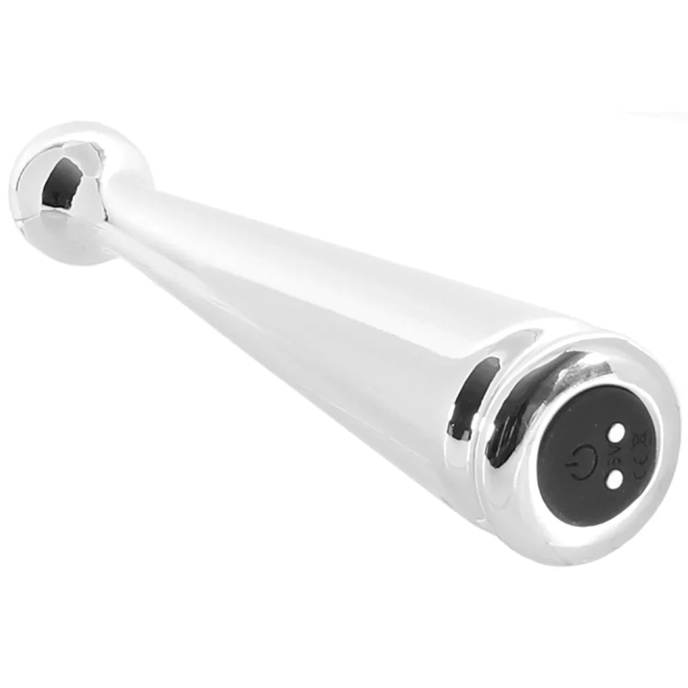 Tease Me Rechargeable Metal Vibe – Edmonton adult store – close-up view