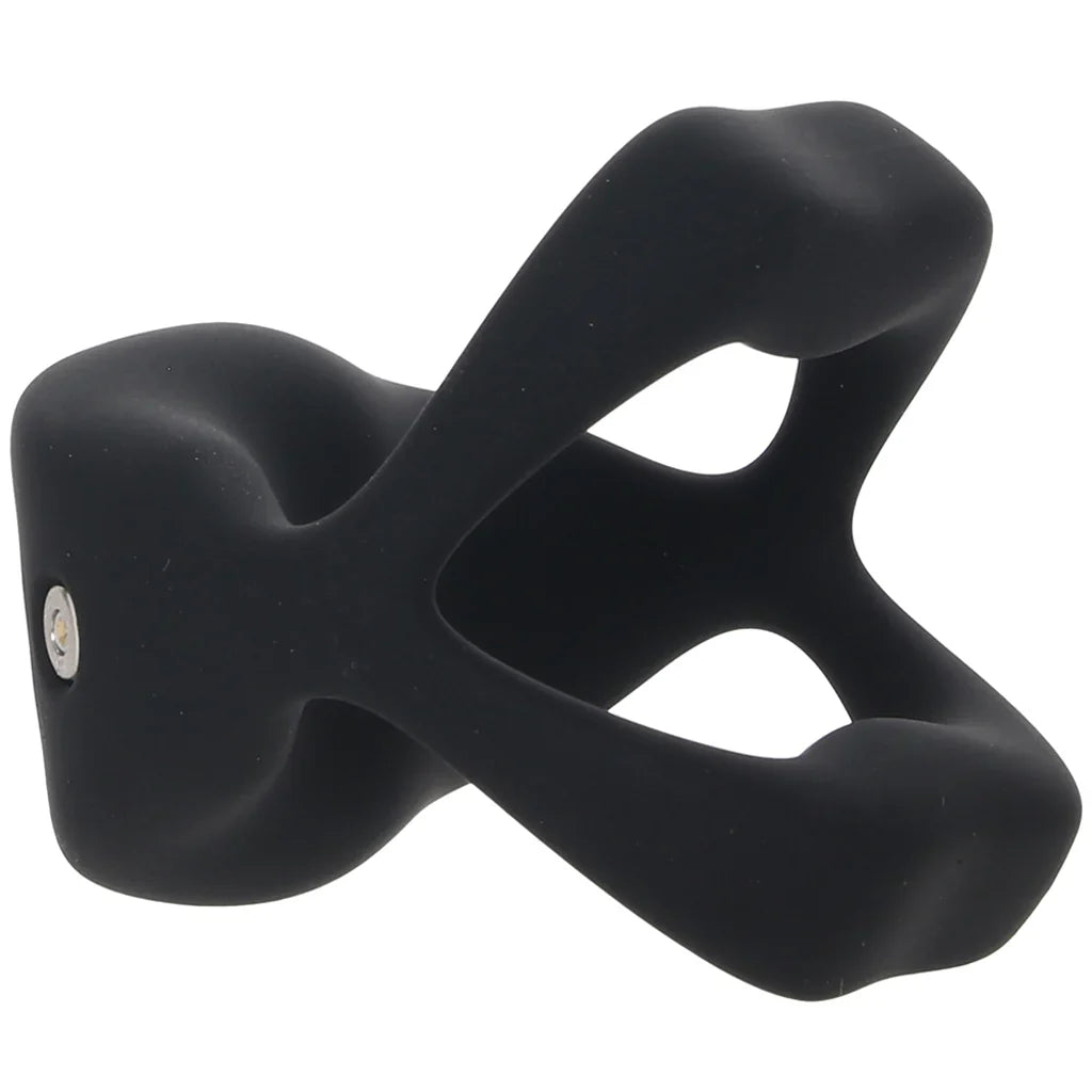 Techno Strobe Vibrating Cock Ring in Black – Heaven Boutique Edmonton – side view