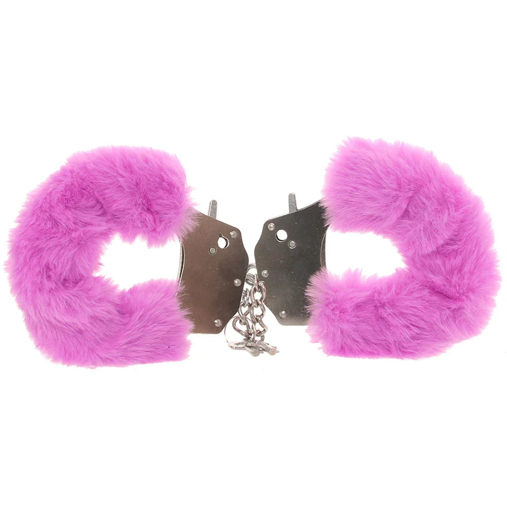 Ouch! Heavy Duty Fluffy Cuffs in Purple – Heaven Boutique Edmonton – side view
