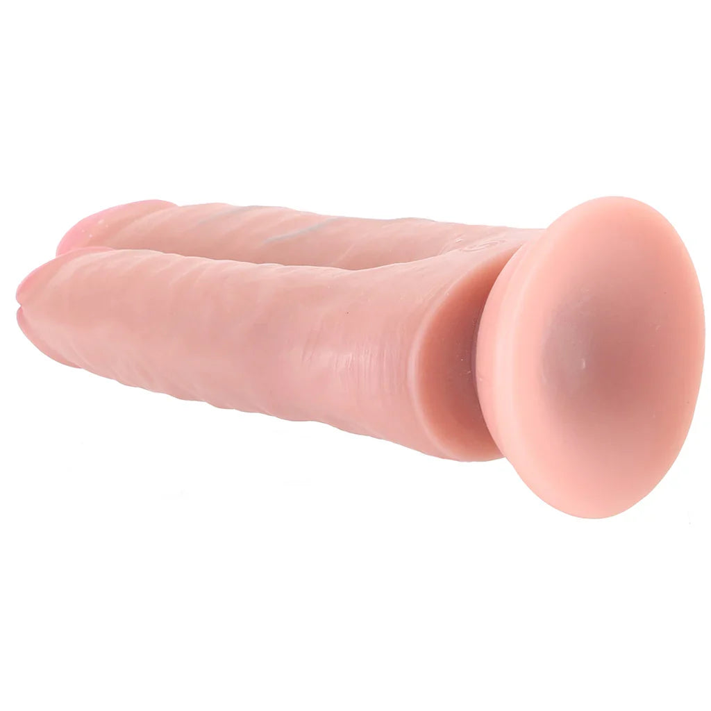 RealRock Double Trouble 5 and 6 Inch Double Dildo in Light – Edmonton adult store – close-up view