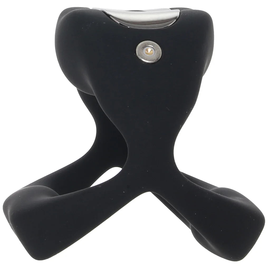 Techno Strobe Vibrating Cock Ring in Black – Edmonton adult store – close-up view