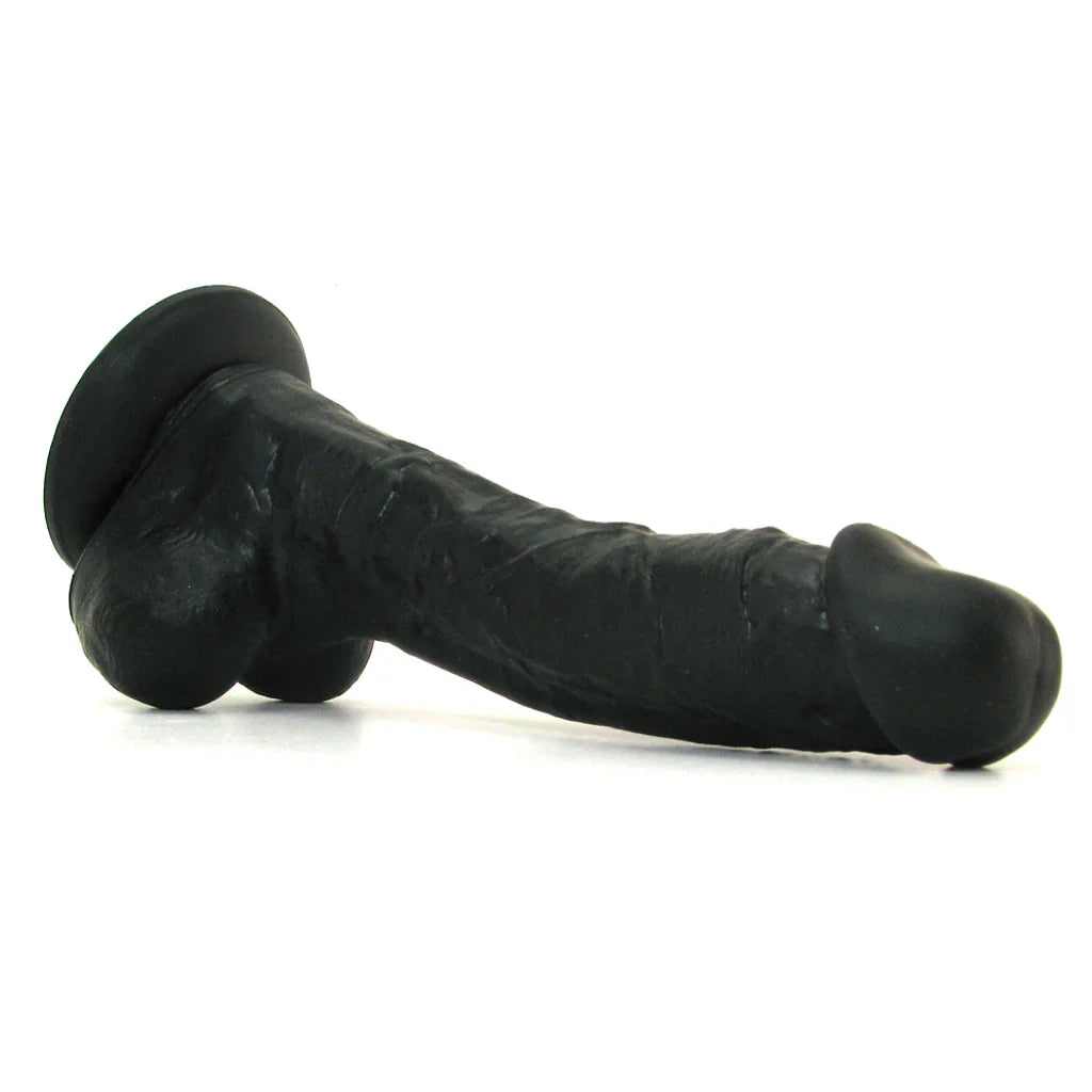 Small Silicone Colours Dildo in Black – Heaven Boutique Edmonton – side view