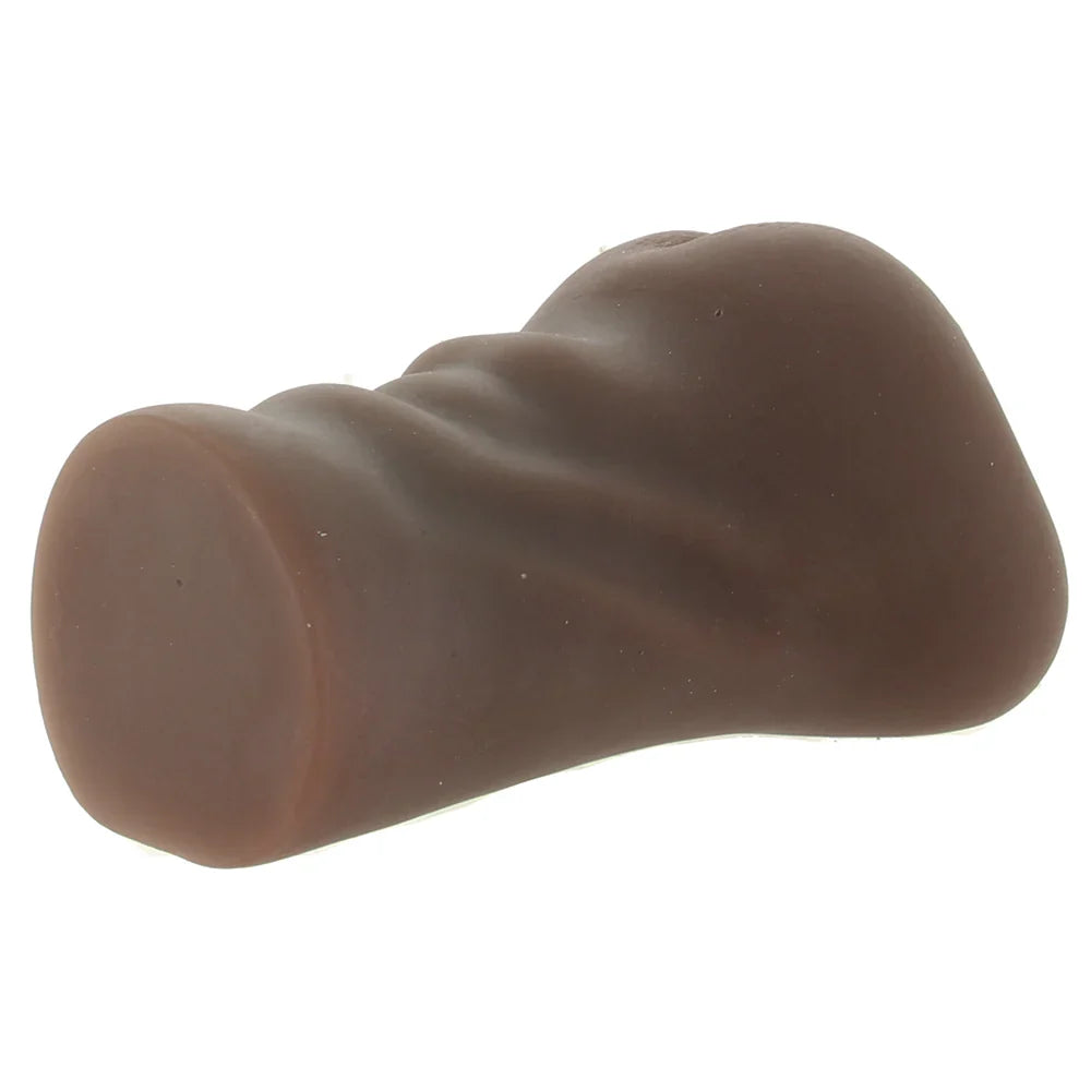 Stroke It Anatomical Pussy Stroker in Brown – Edmonton adult store – close-up view