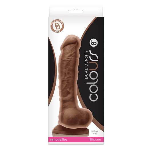 Colours Dual Density 8″ Dildo Brown