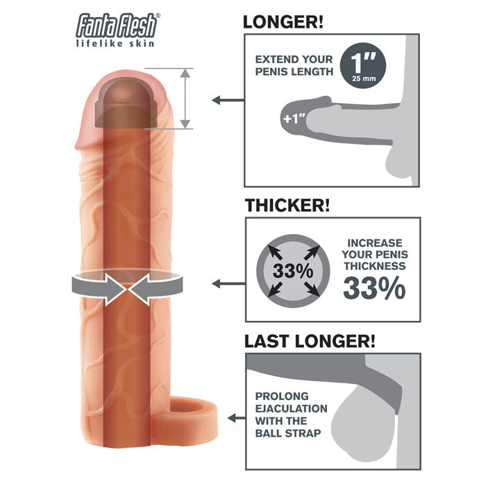 Fantasy X-tensions Perfect 1″ Extension with Ball Strap Beige — photo 4