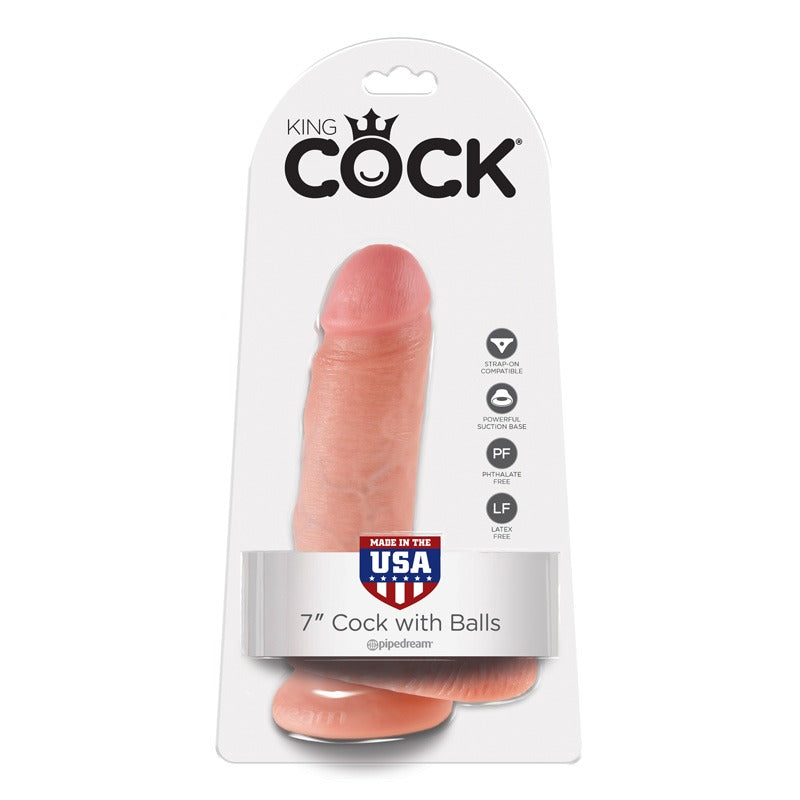 King Cock 7″ Cock with Balls Beige — photo 2