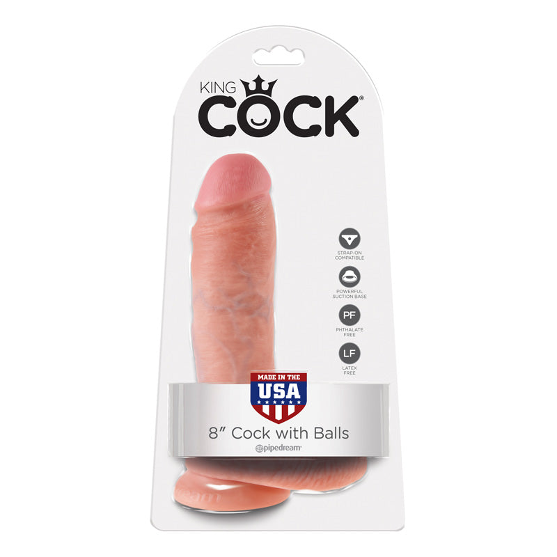 King Cock 8″ Cock with Balls Beige — photo 2