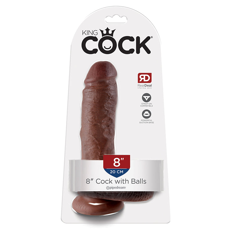 King Cock 8″ Cock with Balls Brown — photo 2
