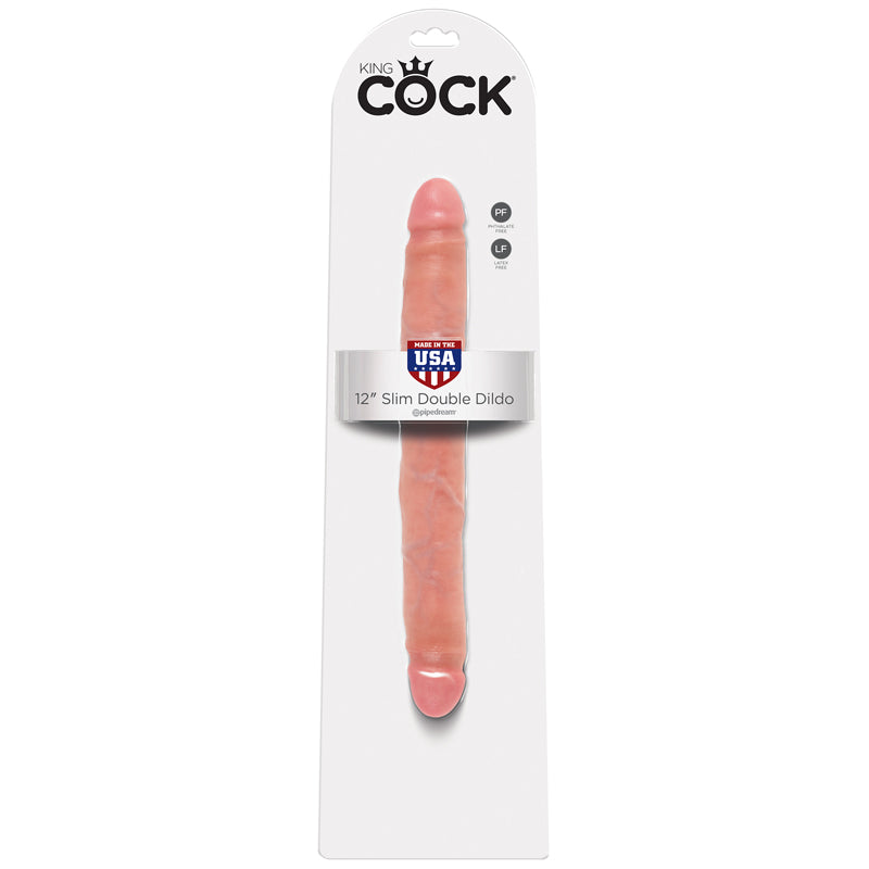 King Cock 12 Slim Double Dildo Beige — photo 2