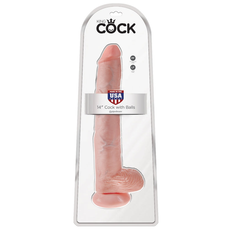 King Cock 14″ Cock with Balls Beige — photo 2