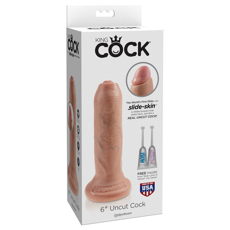 King Cock 6″ Uncut Cock Beige