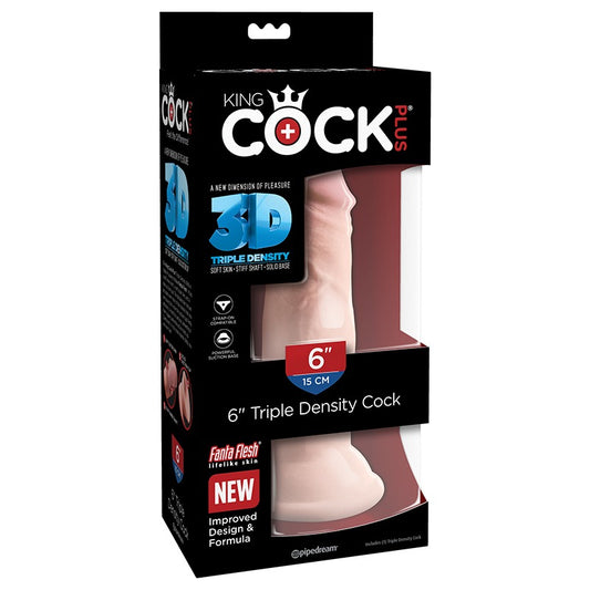 King Cock Plus 6 Triple Density Cock Beige